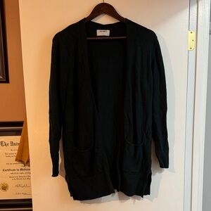 Old Navy Women's Dark Green Long Cardigan with Pockets